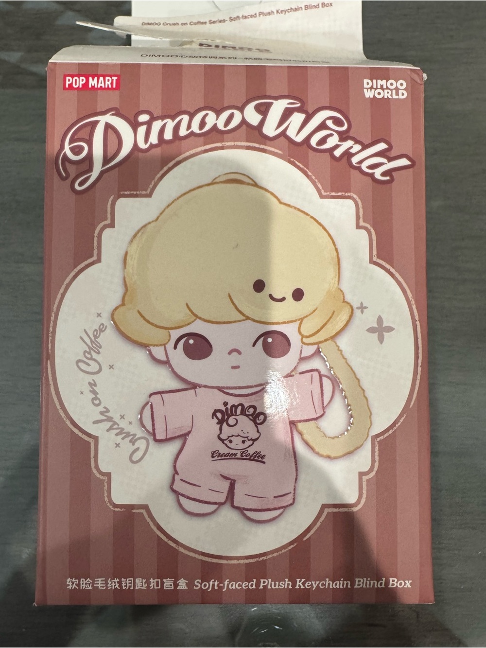 DimooWorld Soft-Faced Plush Keychain - Pink & Cream